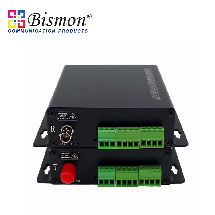 2-CH-Audio-BIDI-unbalanced-Converter-Single-fiber-20KM-SM-FC-Connector